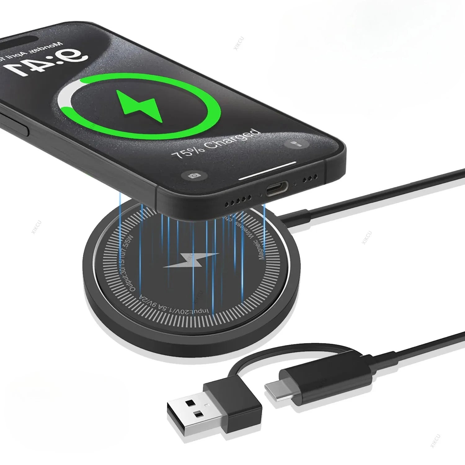 15W For Magsafe Wireless Charger Phone Charge Pad For iPhone 17 16 15 14 13 12 Pro Max AirPods 4/3 Pro Fast Charging Station - HappyHive