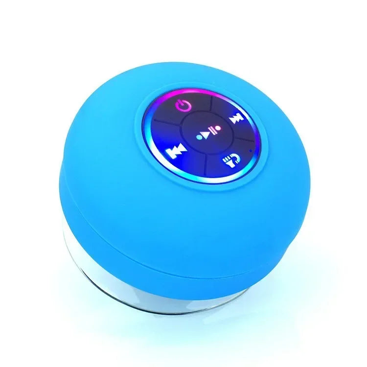 Mini Portable Bluetooth Audio IPX4 Waterproof Led Lights Bathroom Outdoor Large Suction Cup Can Be Adsorbed Wall Speaker - HappyHive