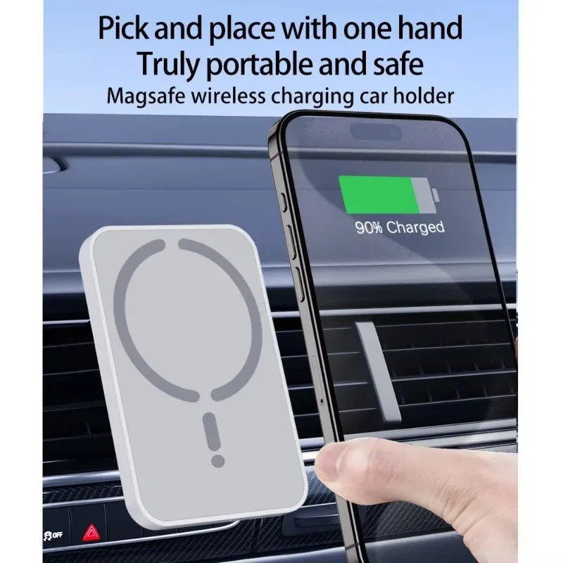 100W Magnetic Wireless Car Charger Air Outlet Phone Holder for iPhone 16 15 14 13 12 Pro Max Fast Wireless Car Charging Station - HappyHive