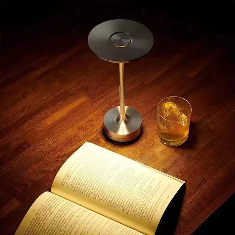 Wierless Simple Charging LED Desk Lamp restaurant Bar Table Lamp Dimming Atmosphere Retro Portable Charging Touch USB Read Lamp - HappyHive