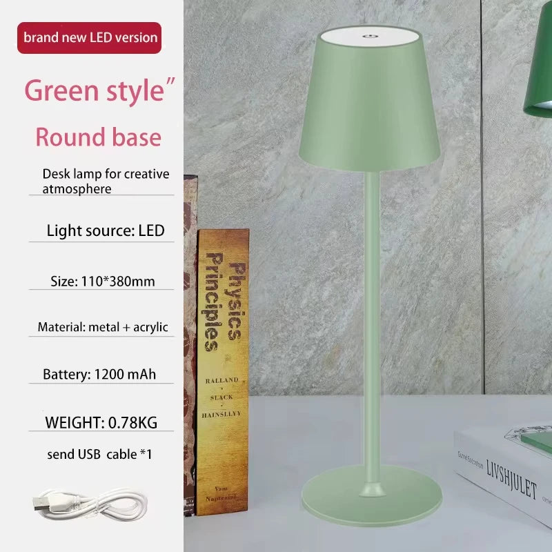 Wireless touch LED charging table lamp with 3 colors, creative atmosphere light suitable for studying and reading - HappyHive