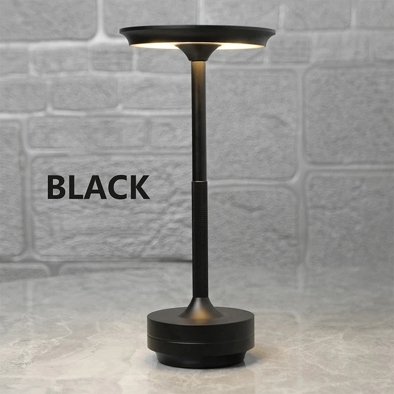 Wierless Simple Charging LED Desk Lamp restaurant Bar Table Lamp Dimming Atmosphere Retro Portable Charging Touch USB Read Lamp - HappyHive