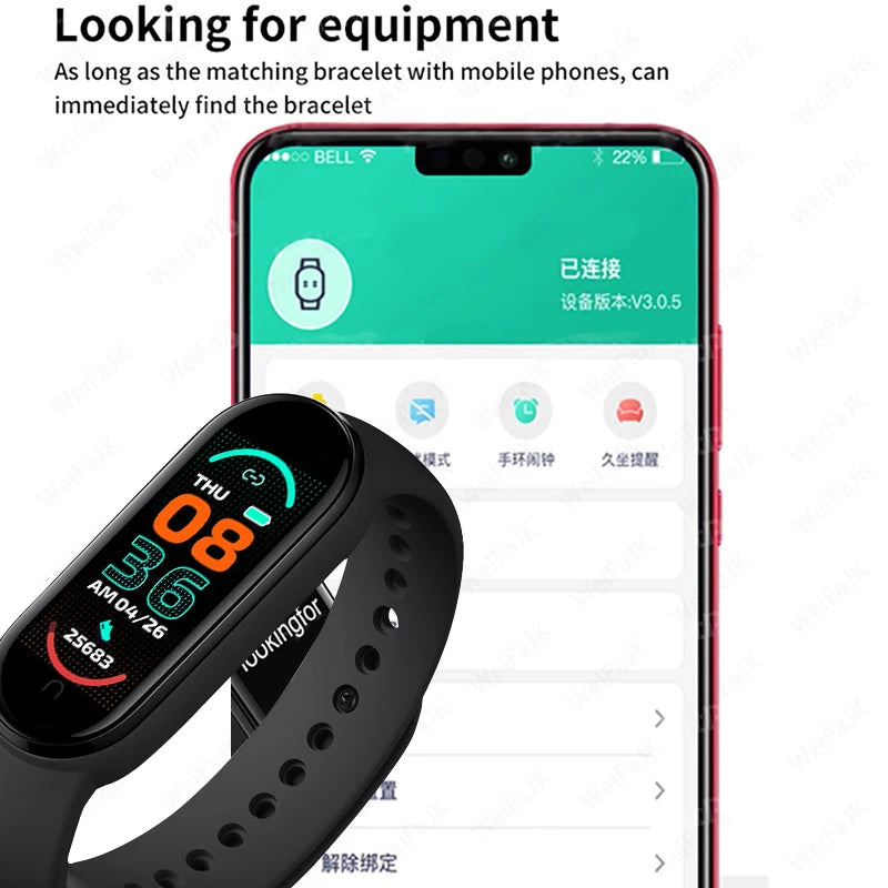 M6 Smart Watch Men Women Fitness Smart Bracelet Sports Band Heart Rate Blood Pressure Monitor Waterproof Multi-function Watches - HappyHive