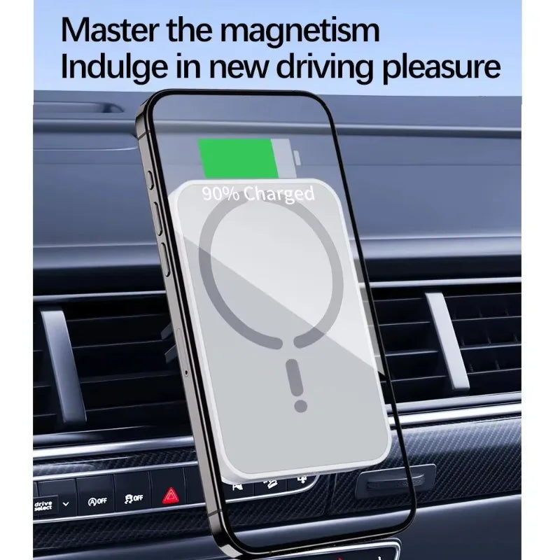 100W Magnetic Wireless Car Charger Air Outlet Phone Holder for iPhone 16 15 14 13 12 Pro Max Fast Wireless Car Charging Station - HappyHive