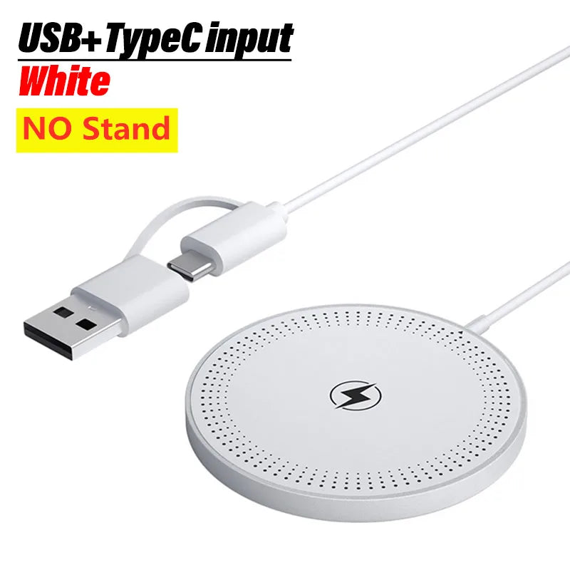 15W For Magsafe Wireless Charger Phone Charge Pad For iPhone 17 16 15 14 13 12 Pro Max AirPods 4/3 Pro Fast Charging Station - HappyHive