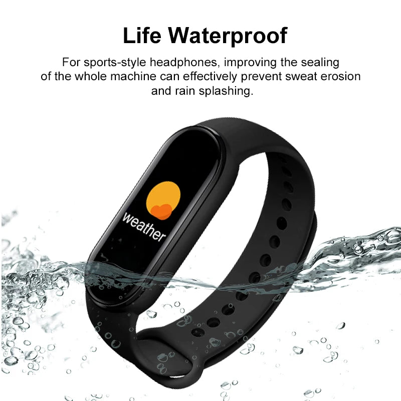 M6 Smart Watch Men Women Fitness Smart Bracelet Sports Band Heart Rate Blood Pressure Monitor Waterproof Multi-function Watches - HappyHive